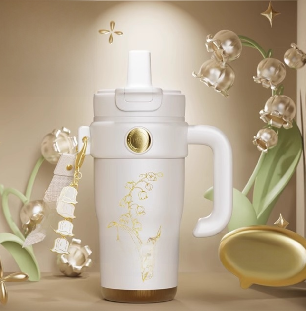 Large Capacity Ceramic & Stainless Steel Straw Tumbler – 960ml / 1260ml | Leakproof, Insulated, Tea-Separation Travel Cup